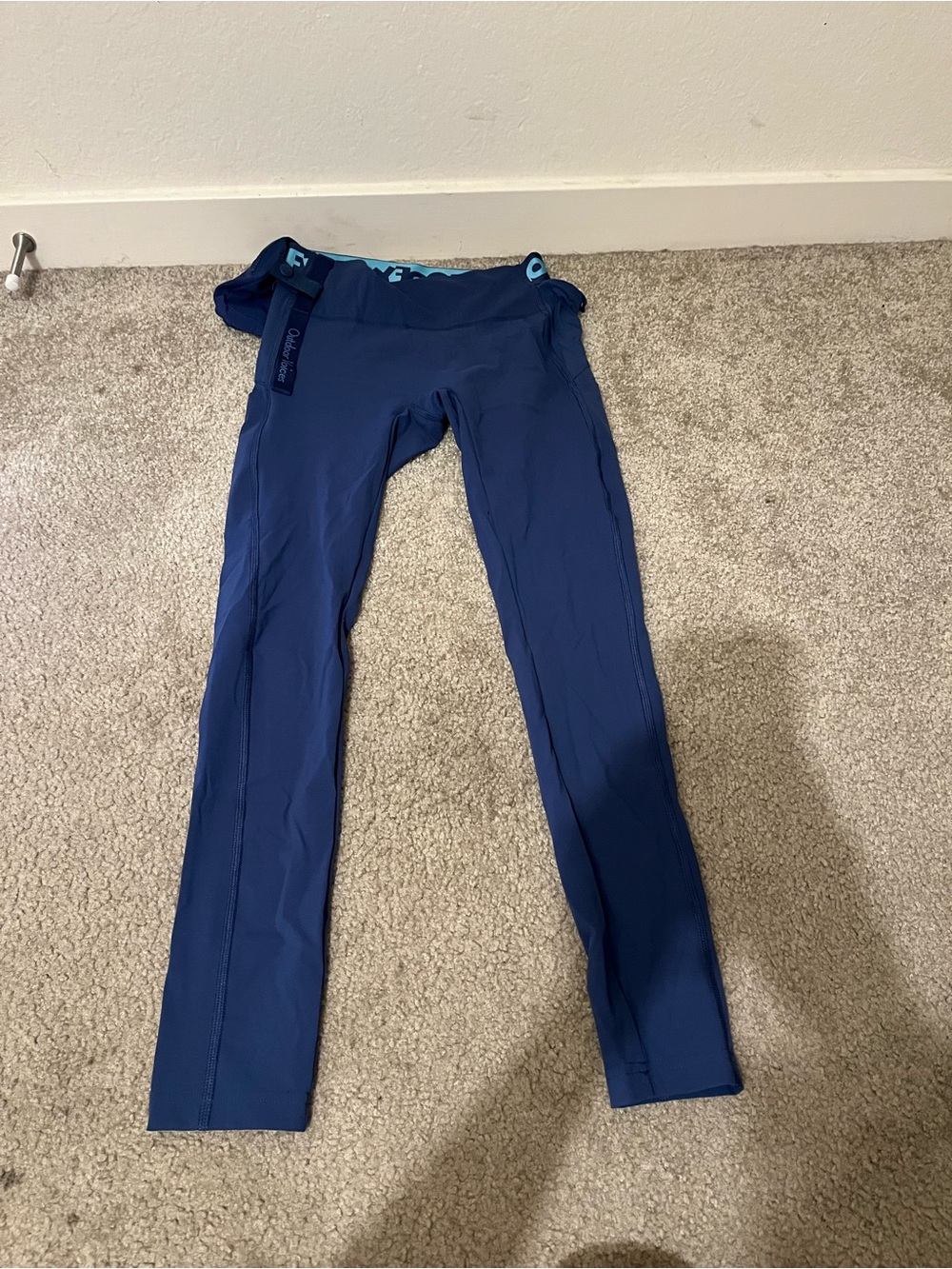 Disney Navy Blue Leggings with Light Blue Branded Waistband